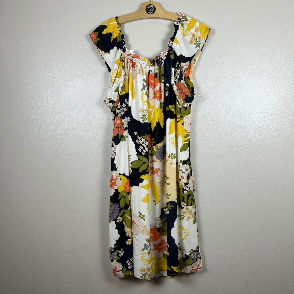 Tribal Femme Women's Large Shift Dress Floral‎ Multicolor Tassel Cottagecore NEW